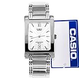 Casio Women's BEL100D-7AV Silver Stainless-Steel Quartz Watch with White Dial