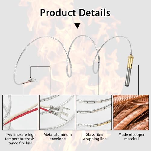 1950-001 Robertshaw Thermopile 36" 250-750 Millivolts MV 2 Lead with PG9 Adapter - Thumbnail 4