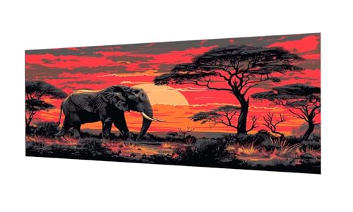Diamond Painting Animaux éléphants 60x150cm loisirs créatifs adultes