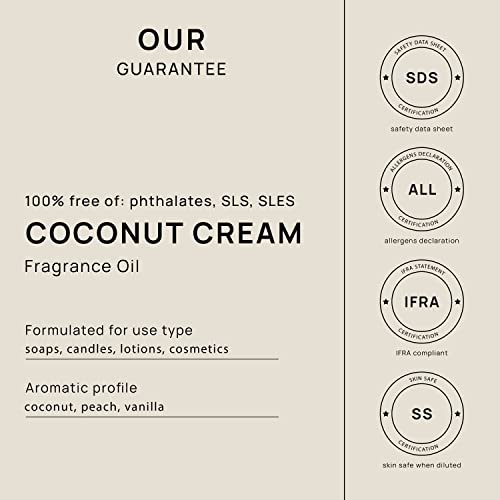 Vinevida [16Oz] Coconut Cream Fragrance Oil For Soap Making Scents For Candle Making, Perfume Oils, Soy Candles, Body Butters, Massage Oils, Room Sprays, Bath Bombs, Body Lotions, Linen Sprays #TOP2