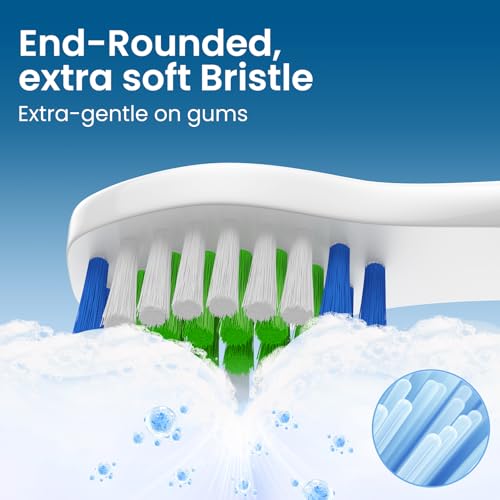Harobey Replacement Toothbrush Heads 10 Pack Compatible with Bitvae Daily D2 Rechargeable Toothbrush, for D2 Toothbrush Heads Refills, White — view 4