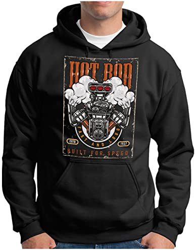 Sweat à capuche OM3 V8 Muscle Car vêtement homme aux finitions vintage soignées