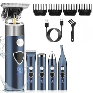 Professional Hair Clippers for Men, Men 5-in-1 Multifunctional Hairdresser Eyebrow Trimmer Nose Hair Trimmer Shaver Set Carving Electric Scissors