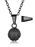 GOLDCHIC JEWELRY Engraved Black Basketball Chain, NBA Stereoscopic 3D Basketball Fans Pendant Necklaces Women Men, Gift for Son