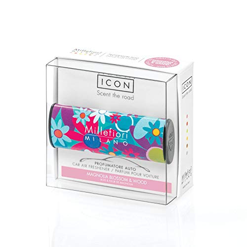 Millefiori Milano Car Air Freshener Icon Corazones & Flores Magnolia Blossom & Wood