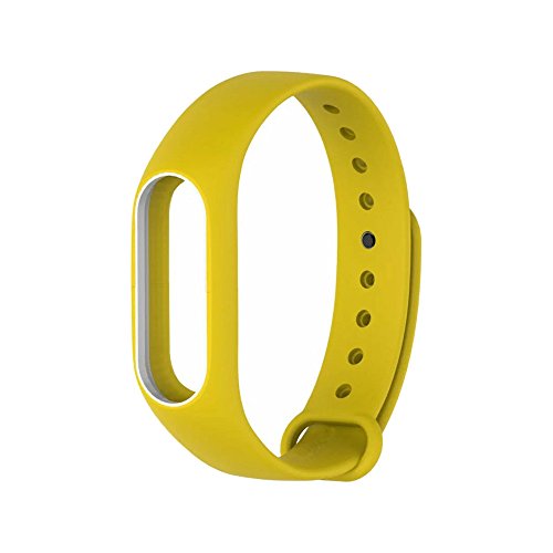 Modaworld Modaworld Correas mi Band 2 Originales Nuevo Reemplazo de Pulsera de muñequera de Correa de muñeca de Silicona para XIAOMI MI Band 2 (Amarillo)