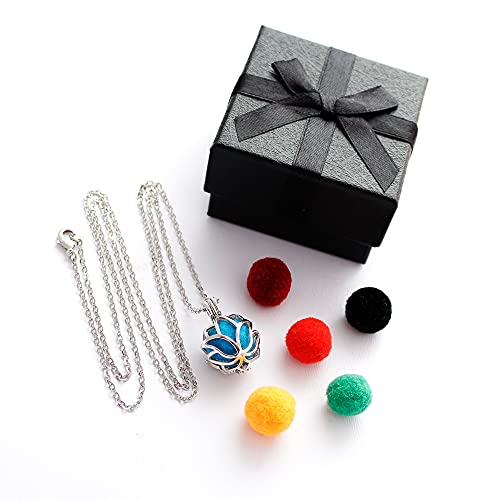 Colar Difusor para Aromaterapia Flor de Lis Prateado