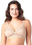 Olga Women's Plus Size Cloud 9 Wire Free Triangle Bra, Toasted Almond, 38D
