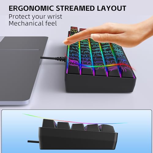 Image of Snpurdiri 60% Wired Gaming Keyboard 61 Keys RGB (Contour Line-Black)