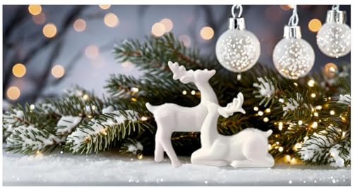 Kiaotime Porcelain Christmas Reindeer Figurines thumb #2