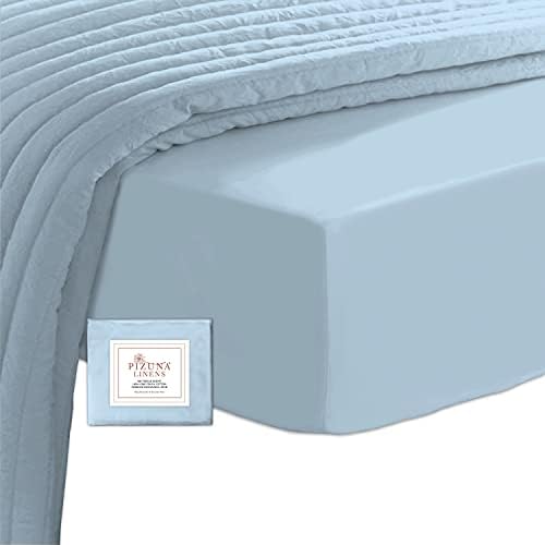 400 Thread Count Cotton King Size Fitted Sheet Dark Brown, 100% Long Staple Cotton King Bed Sheet, Soft Sateen Kingsize Fitted Bed Sheets (Chocolate 100% Cotton 40cm Deep Fitted Sheet King 160 x 200)