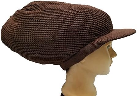 Mesh Rasta Hat Cap Dubwise Deep Visored Beanie Brown Irie Reggae Selassie Jamaica L/XL
