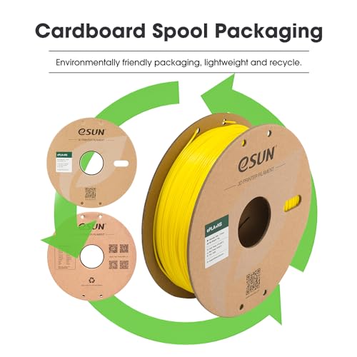 Image of eSUN High Speed PLA+ Filament 1.75mm, 3D Printer Filament Speedy PLA Plus for Fast Printing, Dimensional Accuracy + /- 0.03mm, 1KG Cardboard Spool (2.2 LBS) 3D Printing Filament for 3D Printers, Yellow