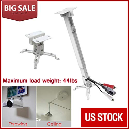 Garneck Suporte de projetor, suporte de teto universal ajustável para projetor, suporte de projetor