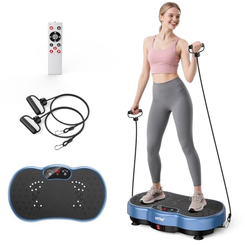 Vibration Plate Exercise Machine - 300 lbs Weight Capacity, 120 Speed Levels, 9 Workout Modes for Home Fitness, Muscle Toning & Weight Loss Blue