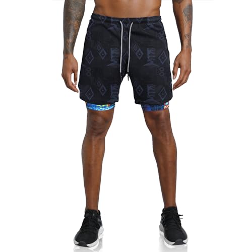 Image of IVAAN Black Polyester Shorts for Running- Regular, Gym