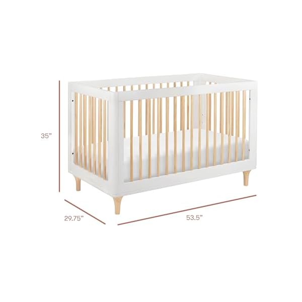 Babyletto lolly 3 in 1 convertible crib with toddler bed conversion kit in white and natural greenguard gold certified  urban country home decor
