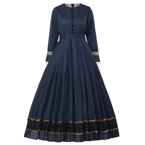 Graceart Mujer Vintage Victoriano Vestido Medieval Renacimiento Gotico Con Manga Larga Disfraz Princesa S, Azul Oscuro Graceart Mujer Vintage Victoriano Vestido Medieval Renacimiento Gotico Con Manga Larga Disfraz Princesa S, Azul Oscuro
