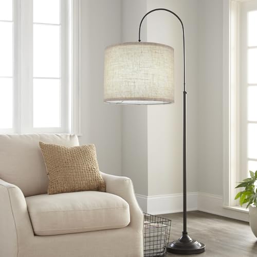Image of Beige Lamp Shade, Large Drum Lampshade 13''Top X 13'' Bottom X 10'' High, Replacement Lamp Shade Natural Linen Hand Crafted for Table Lamps Floor Lamps Chandelier Lamp, Easy Assembly Required