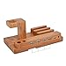 Produktbild GYFY Multifunktionsbamboo und Holz-Mobilfunkhalter, Desktop-Solizholz-USB-Ladegerät Dual-Handy-Uhr Wohnung Multifunktionsgerät