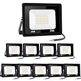 【10 PCS】30 W Proiettore LED per esterni, 3000 lm, IP66, impermeabile, faretto LED per esterni, super luminoso, illuminazione esterna, bianco caldo (3000 k), sicurezza spot led per stadi, fabbriche,