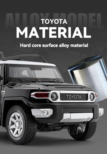 Image of Toyota FJ Cruiser 1:24 Diecast Metal SUV - Pull-Back Action, Sound & Light, Openable Doors - Realistic Collectible Toy Car for Kids, Adults & Car Enthusiasts【Color as per Stock】