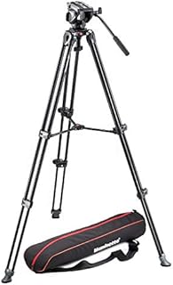 Manfrotto MVK500AM, Lightweight Fluid Video System, Head Included, Professional Tripod, Compatible with Interchangeable Lens Cameras and HDSLR bodies, Aluminium