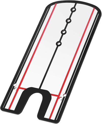 HH-GOLF Miroir d'alignement de golf portable, aide à l'entraînement au puting, améliorez votre configuration de putting, 14,5 cm x 31 cm