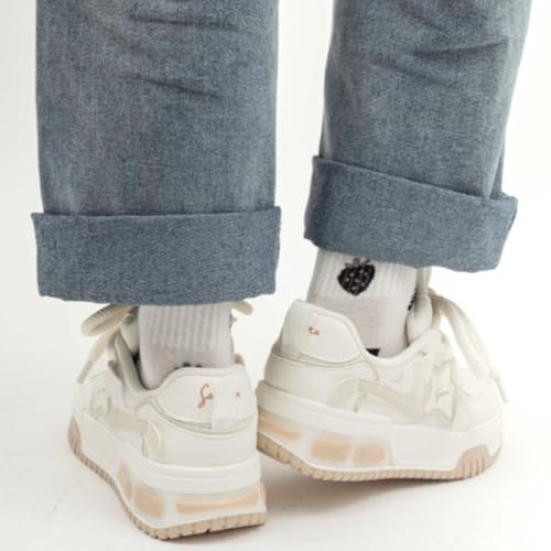 Y2K Sneakers for Women Cute Star Chunky Preppy Shoes Platform Walking Streetwear2