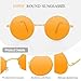 CHRORINE Hippie Sunglasses Round 70s Retro Glasses for Women Men Party Accessory Festival Fashion Vintage Sunglasses (Gold Frame Orange Lens)