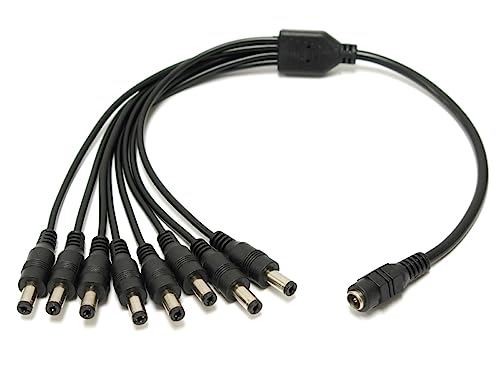 SOLTECH-8-Way-DC-Power-Splitter-Cable-for-Security-Cameras-1-Female-to-8-Male-55-21mm-8-Channel-Y-Adaptor-for-CCTV-Surveillance-Cameras