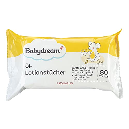 Babydream - Toallitas de aceite con extracto de romero y aceites vegetales de alta calidad (3 paquetes de 80 unidades)