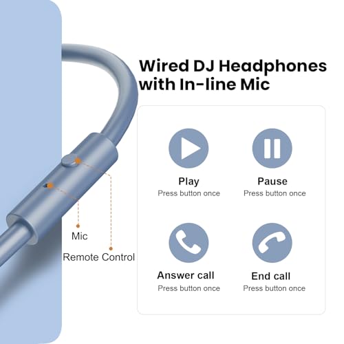 Image of OneOdio A71 Hi-Res Studio Recording Headphones - Wired Over Ear Headphone with SharePort, Monitoring Mixing Foldable Headset with Stereo Sound, 3.5 /6.35MM Jack for PC Computer DJ Guitar-Sky Blue