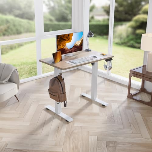 Image of Kingant Standing Desk, 35x20 Inch Electric Height Adjustable Computer Desk