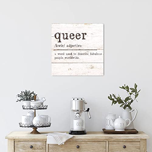 Panneau mural bois Queer Definition pour salon chaleureux