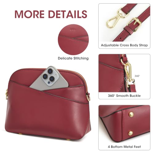 Image of Kattee Small Leather Crossbody Bags for Women, Trendy Purses Handbags Shoulder Bag, Genuine Leather Cross Body Bag for Woman