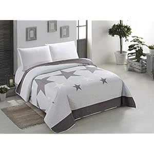 AmeliaHome Stardark sprei, polyester, grijs, 260 x 280
