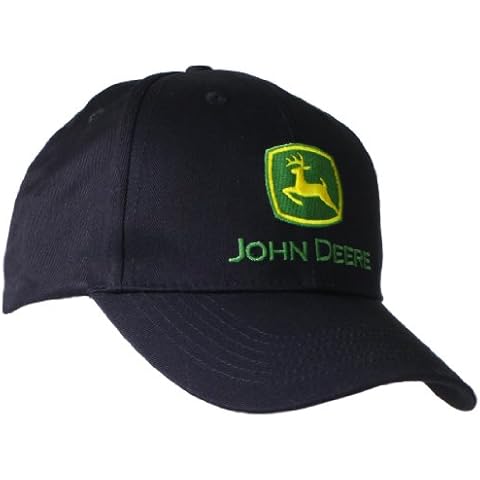 John Deere Men's Classic Black Cap Baseball, One Size Cover
