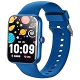 BJLBOJEY Kids Smart Watch Fitness Tracker for Boys Girls 4-12, Kids Smartwatch with 1.83'' Face, Pedometer, Sleep Tracker, 100+ Sport Mode with/without App (Blue)