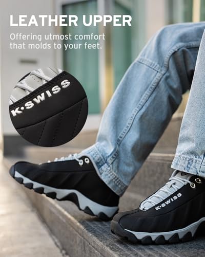Image of K-Swiss Men's ST329 CMF Sneaker, Wide Tennis Walking Shoes Leather Upper