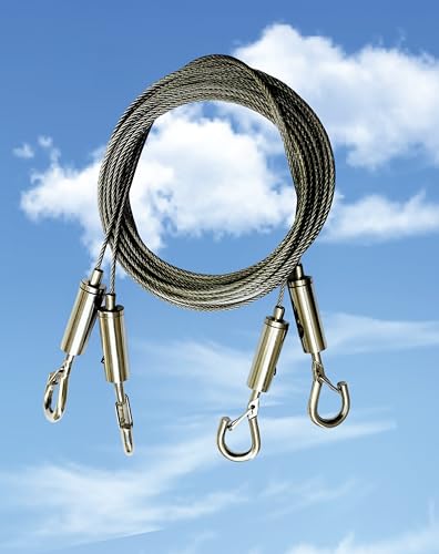 Image of Adjustable Picture Hanging Wire Kit 2Pcs,Heavy Duty Stainless Steel Wire Rope 1.5m x 1.5mm for Hanging Mirrors,Frame,Lamps,Billboards,Basket Flowerpot - Holds Up to 79lbs(36kg)