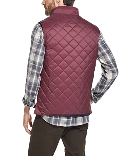 Weatherproof Vintage Mens Quilted Puffer Vest - Lightweight Padded Insulated Vest For Men (Red Mahogany, Diamond Medium) #TOP1