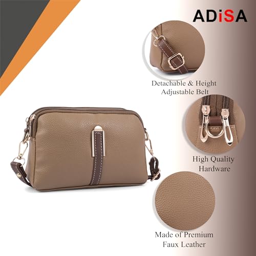 Image of ADISA Women's Crossbody Sling Bag - Stylish Cross Body Handbag for Girls & Women - Adjustable Strap Shoulder Bag (SL5141)