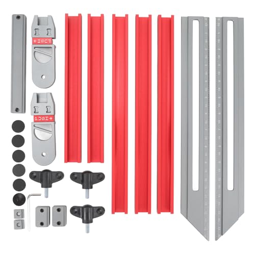 Stair Tread Gauge, Aluminum Alloy Stair Tread Measuring Tool Jig with Accurate Angle Measurement for DIY Template and Installation Layouts, Supports Many Types of Layout Projects
