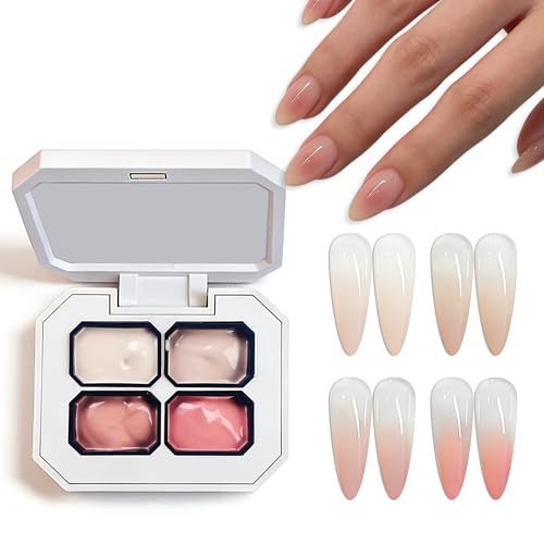 Esmaltes de uñas gel nude 4 colores base francés miniatura 1