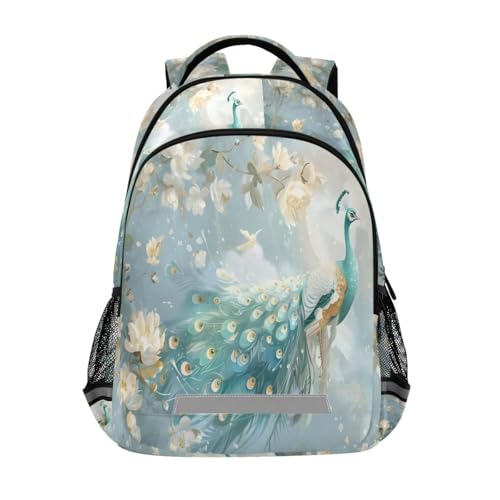 Sac à dos d'étudiant motif paon pour la rentrée des classes