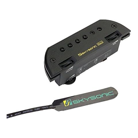 Skysonic PRO-1 Active Acoustic Guitar Piezo Sound hole Pickup Humbucker with Microphone, Clear Sound with Tone and Volume Control Cover