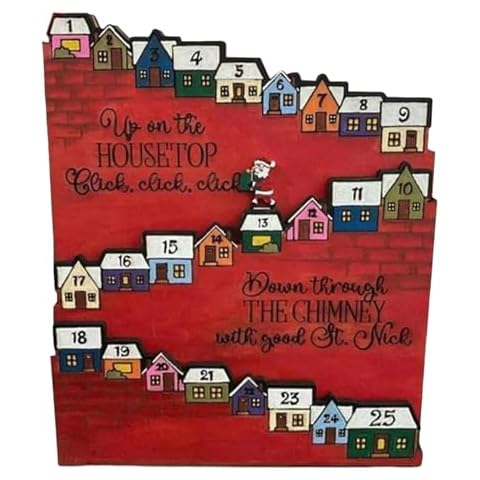 Christmas Wooden Advent Calendar Santa Claus Castle Countdown Calendar Wooden Santa Castle Calendar Cover