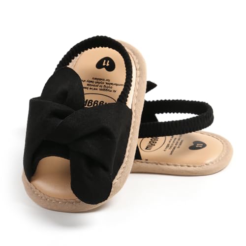 Ohwawadi Baby Girl Sandals with Bowknot Fashion Summer Girls Wedding Dress Flats Shoes Soft Infant Newborn Crib Shoes First Walkers Prewalkers