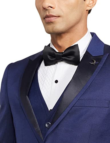 Image of Raymond Wool Blend Men's Full Sleeve Contemporary FIT Dark Blue Formal Suit